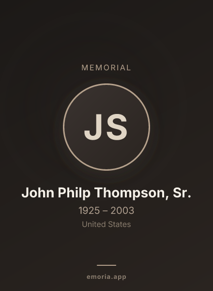 Memorial portrait of John Philp Thompson, Sr.