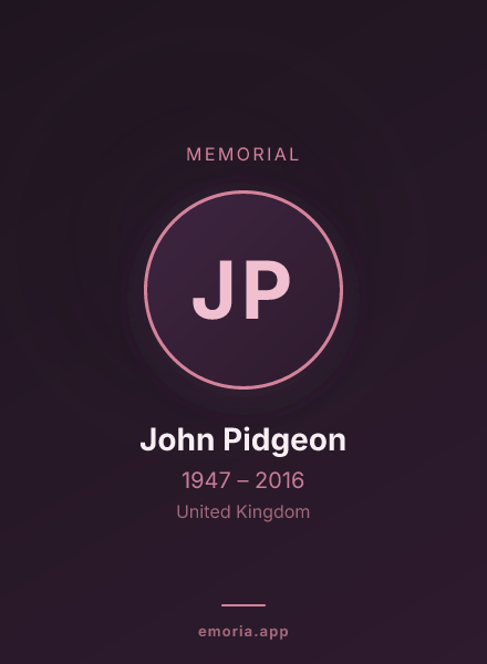 Memorial portrait of John Pidgeon