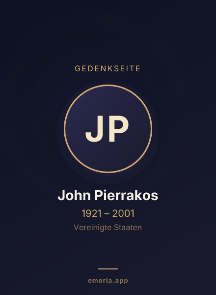 Gedenkportrait von John Pierrakos