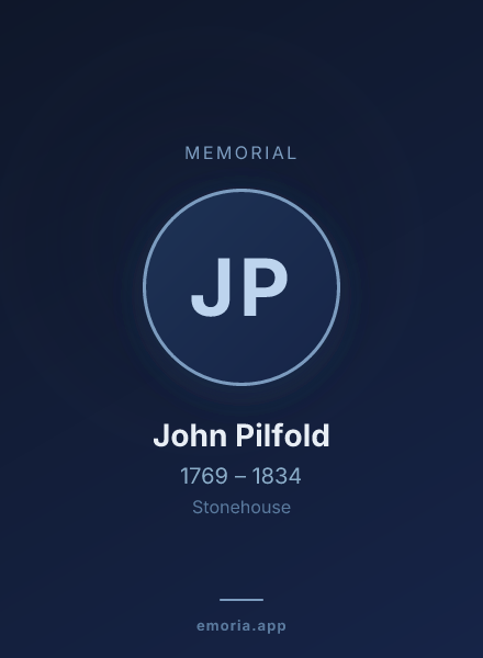 Memorial portrait of John Pilfold