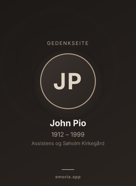 Gedenkportrait von John Pio