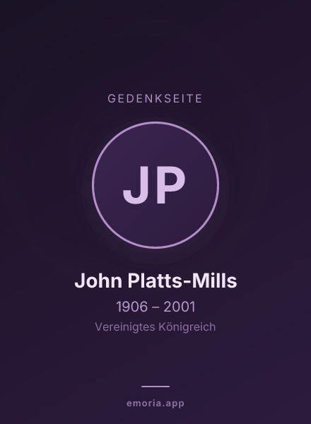 Gedenkportrait von John Platts-Mills