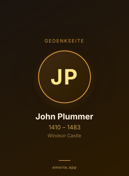 Gedenkportrait von John Plummer