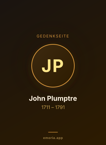 Gedenkportrait von John Plumptre