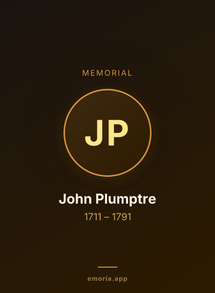 Memorial portrait of John Plumptre