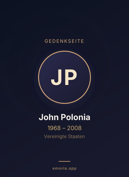 Gedenkportrait von John Polonia