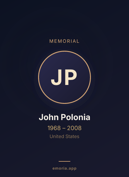 Memorial portrait of John Polonia
