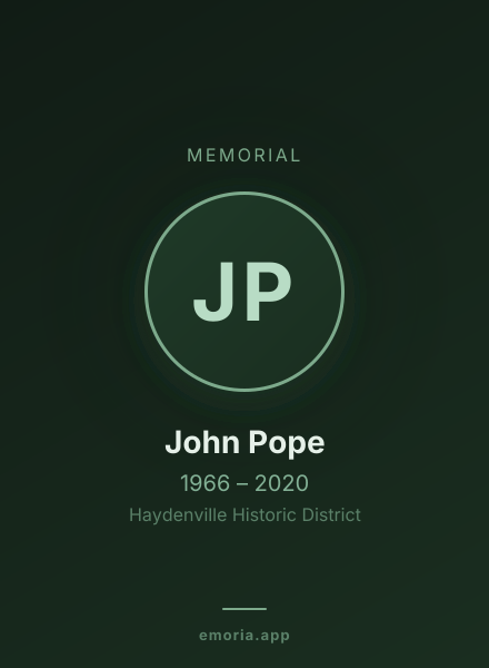 Memorial portrait of John Pope