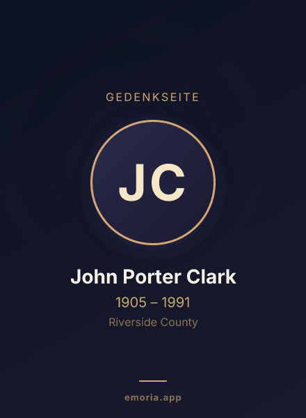 Gedenkportrait von John Porter Clark