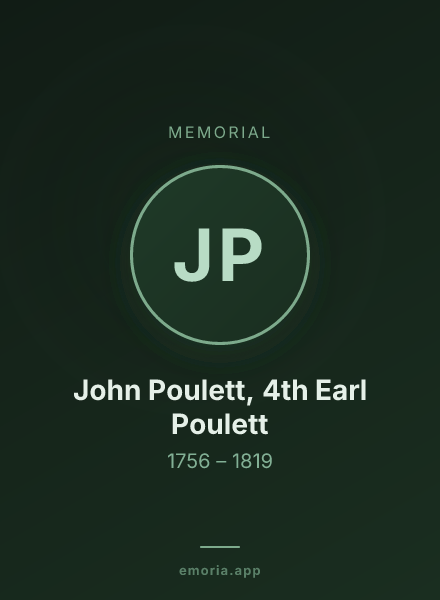 Memorial portrait of John Poulett, 4th Earl Poulett