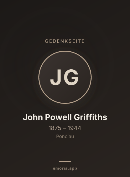 Gedenkportrait von John Powell Griffiths
