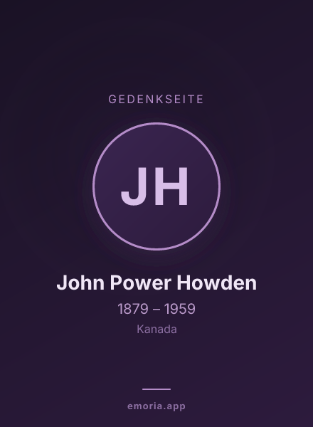 Gedenkportrait von John Power Howden