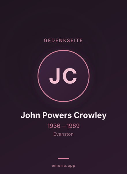 Gedenkportrait von John Powers Crowley