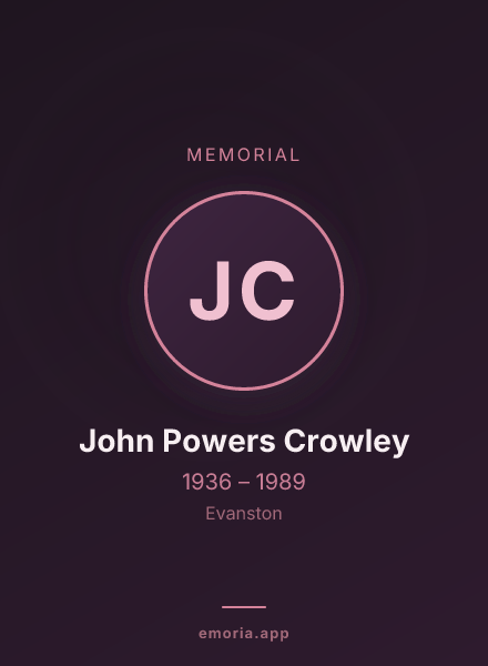 Memorial portrait of John Powers Crowley