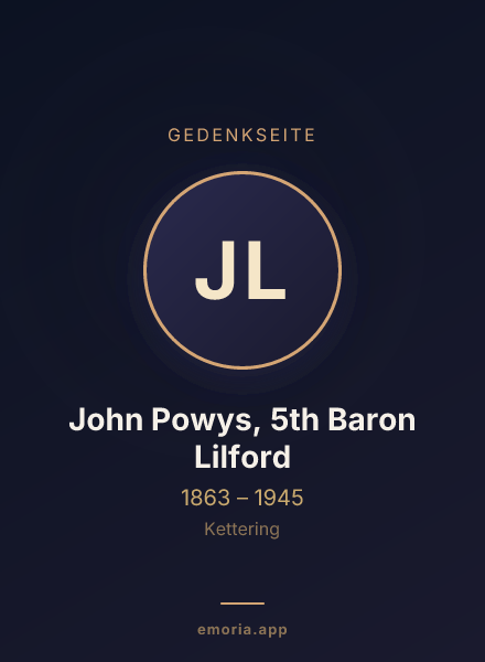 Gedenkportrait von John Powys, 5th Baron Lilford