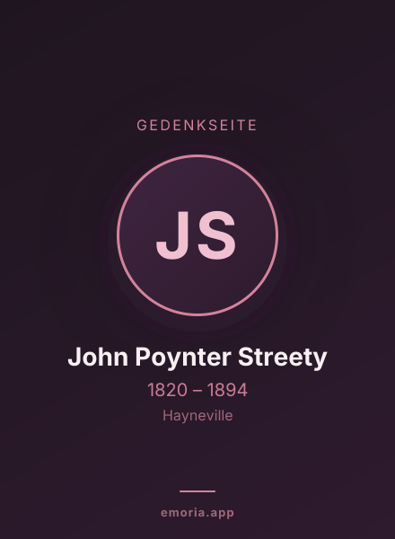 Gedenkportrait von John Poynter Streety