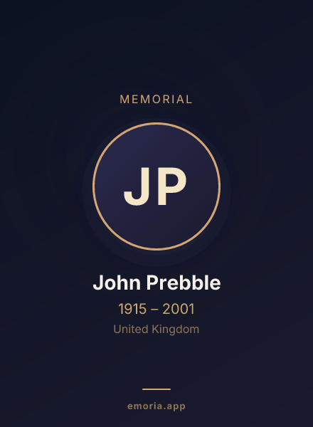 Memorial portrait of John Prebble
