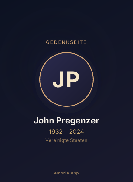 Gedenkportrait von John Pregenzer