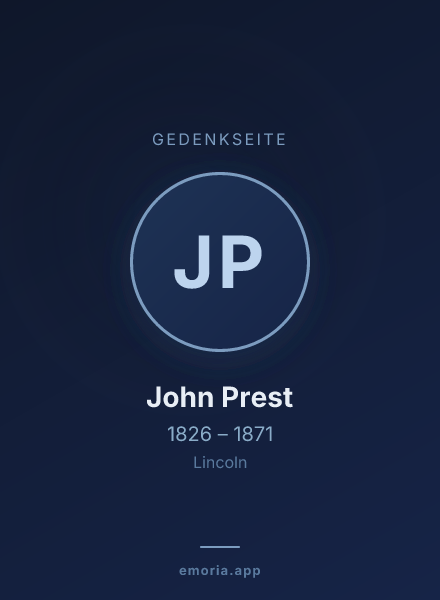 Gedenkportrait von John Prest