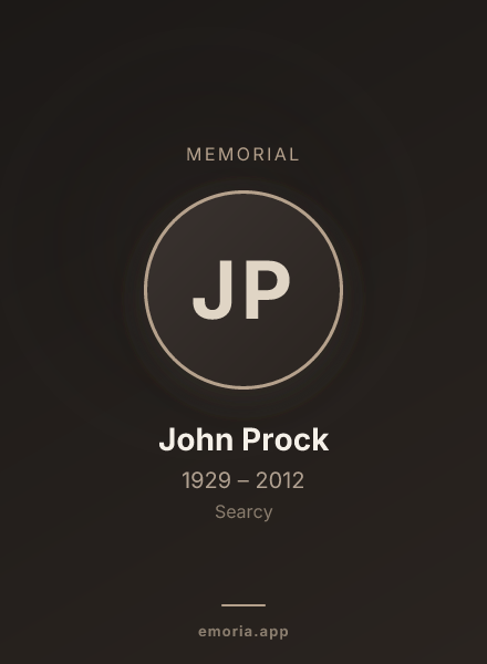 Memorial portrait of John Prock