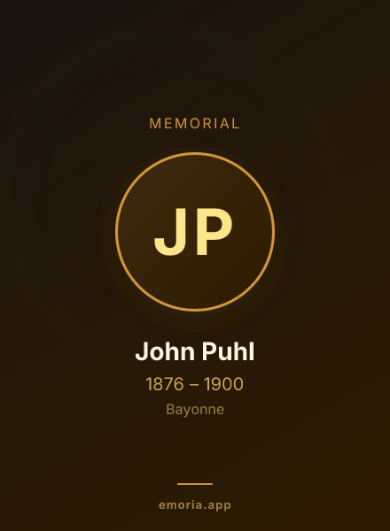 Memorial portrait of John Puhl