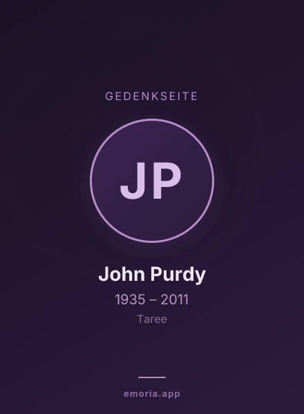 Gedenkportrait von John Purdy
