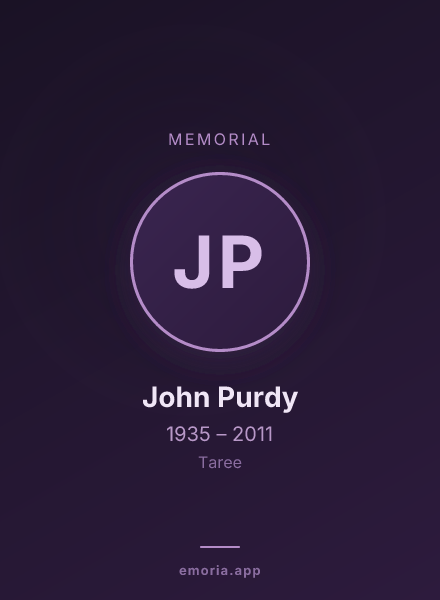 Memorial portrait of John Purdy