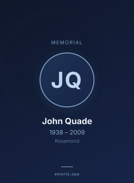 Memorial portrait of John Quade