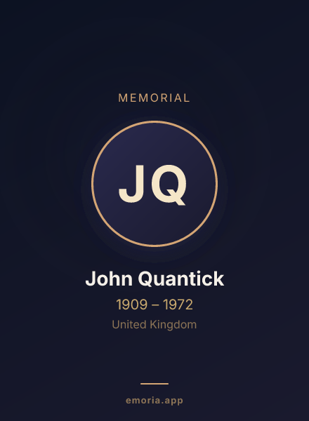 Memorial portrait of John Quantick