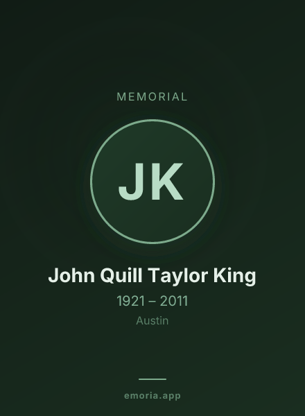 Memorial portrait of John Quill Taylor King