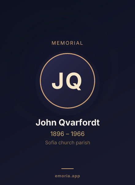 Memorial portrait of John Qvarfordt