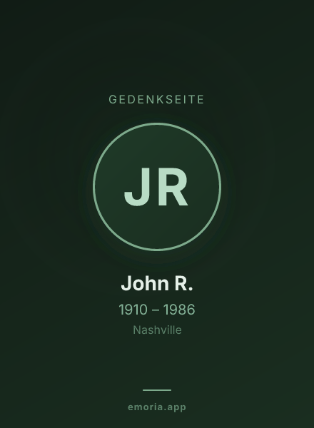 Gedenkportrait von John R.