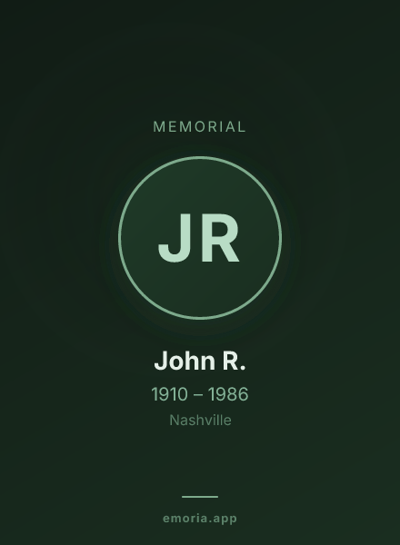 Memorial portrait of John R.