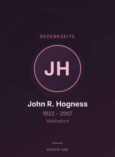 Gedenkportrait von John R. Hogness