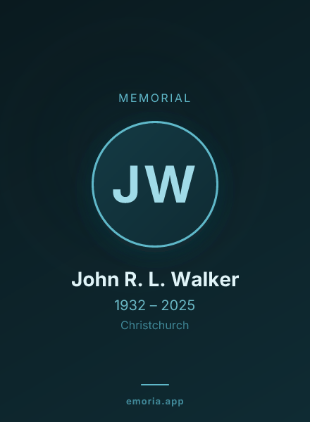 Memorial portrait of John R. L. Walker