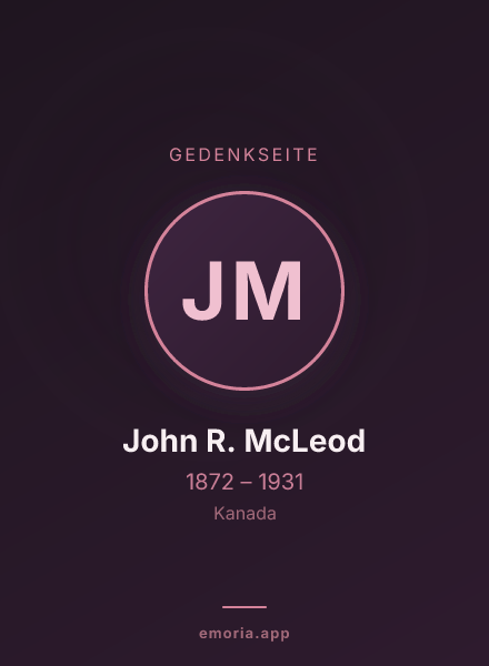 Gedenkportrait von John R. McLeod