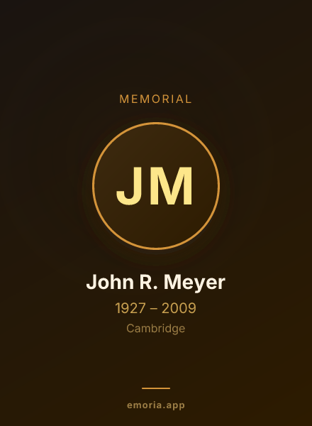 Memorial portrait of John R. Meyer