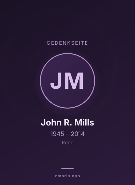 Gedenkportrait von John R. Mills