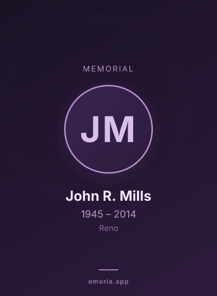 Memorial portrait of John R. Mills