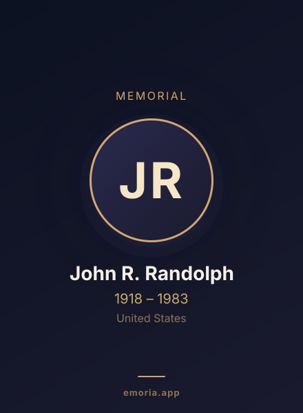 Memorial portrait of John R. Randolph