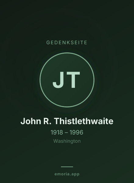 Gedenkportrait von John R. Thistlethwaite