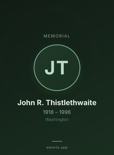 Memorial portrait of John R. Thistlethwaite