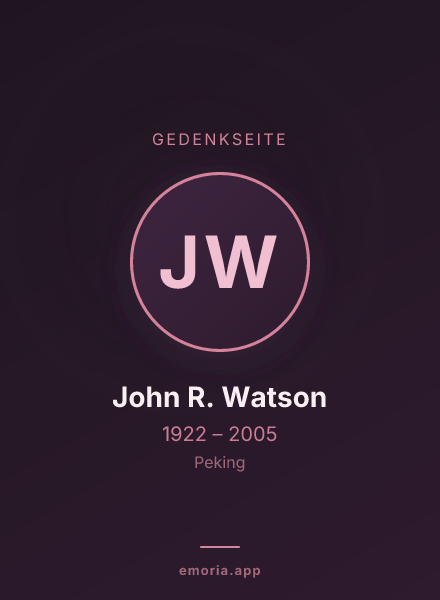 Gedenkportrait von John R. Watson