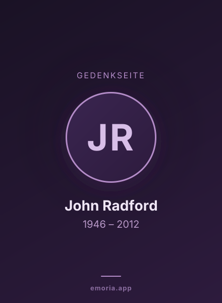 Gedenkportrait von John Radford