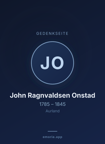 Gedenkportrait von John Ragnvaldsen Onstad