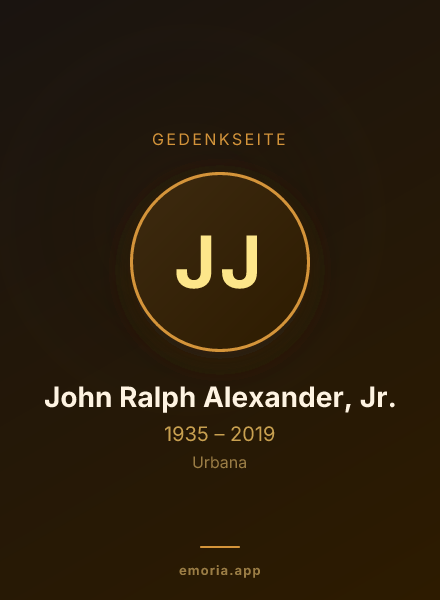 Gedenkportrait von John Ralph Alexander, Jr.