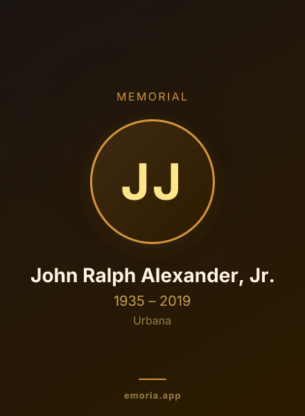Memorial portrait of John Ralph Alexander, Jr.