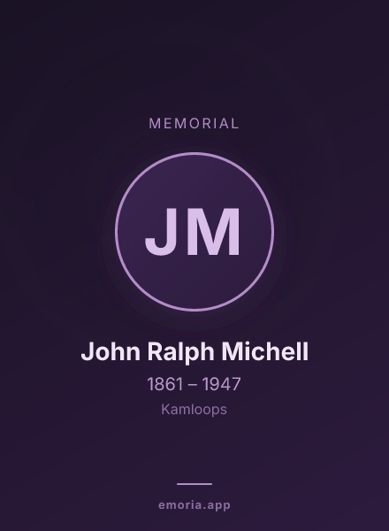 Memorial portrait of John Ralph Michell