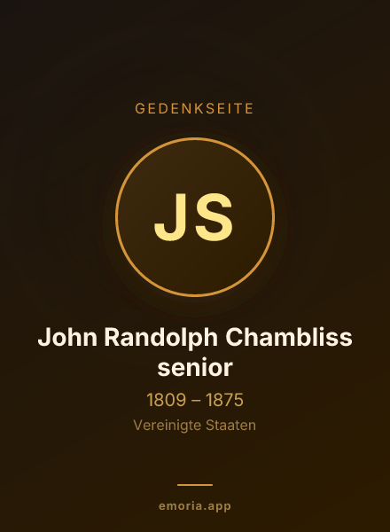 Gedenkportrait von John Randolph Chambliss senior