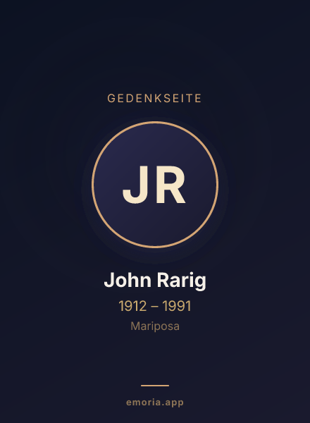 Gedenkportrait von John Rarig